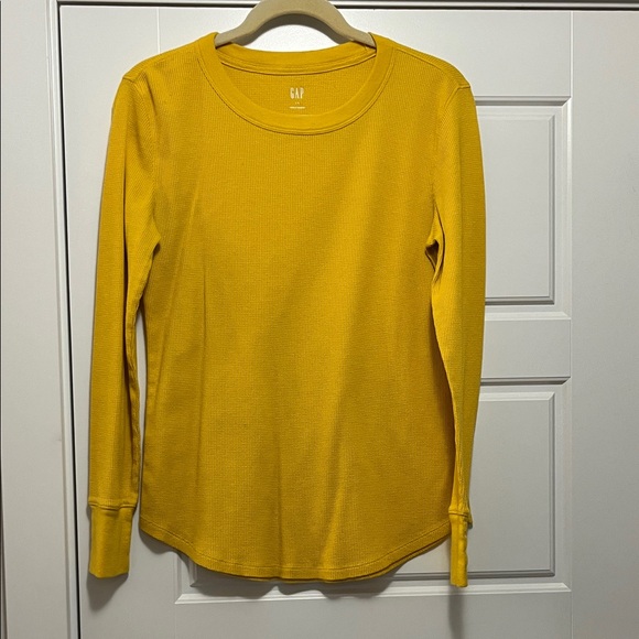 GAP Tops - Women GAP Mustard waffle Long Sleeve Top size L